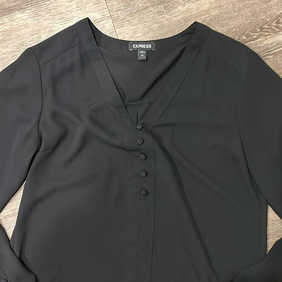 Express Black Pull Over Blouse - Picture 3 of 5